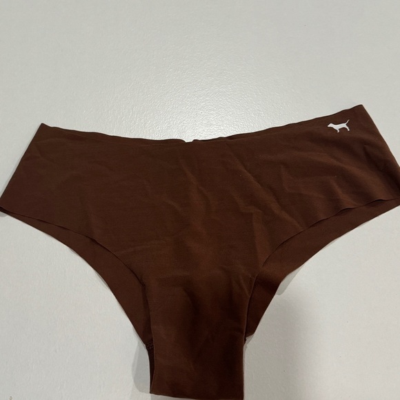 NWT Victoria's Secret PINK No-Show Soft Lace Cheekster Underwear Size M Brown - Picture 1 of 3